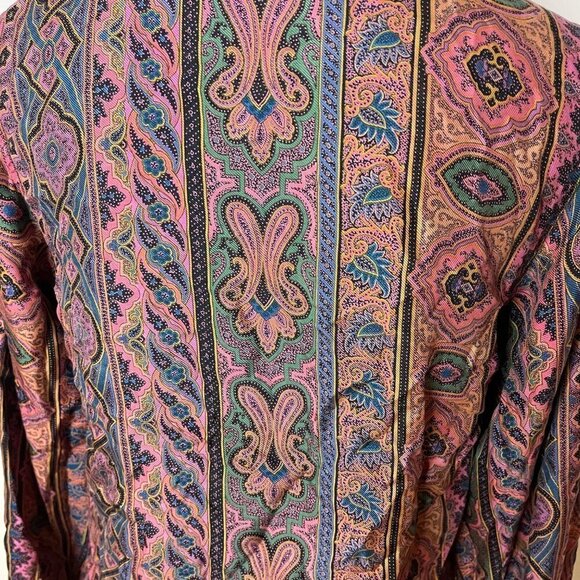 Vintage Womens Bow Blouse Size 6 Pure Rayon Button Front Neck Tie Matte Finish - Picture 4 of 16